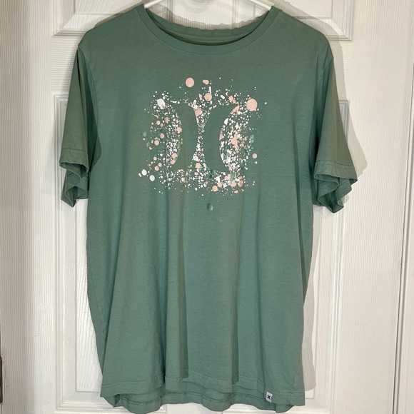 Hurley Tops - Hurley Women's Paint Splatter Logo Short Sleeve T Shirt XL